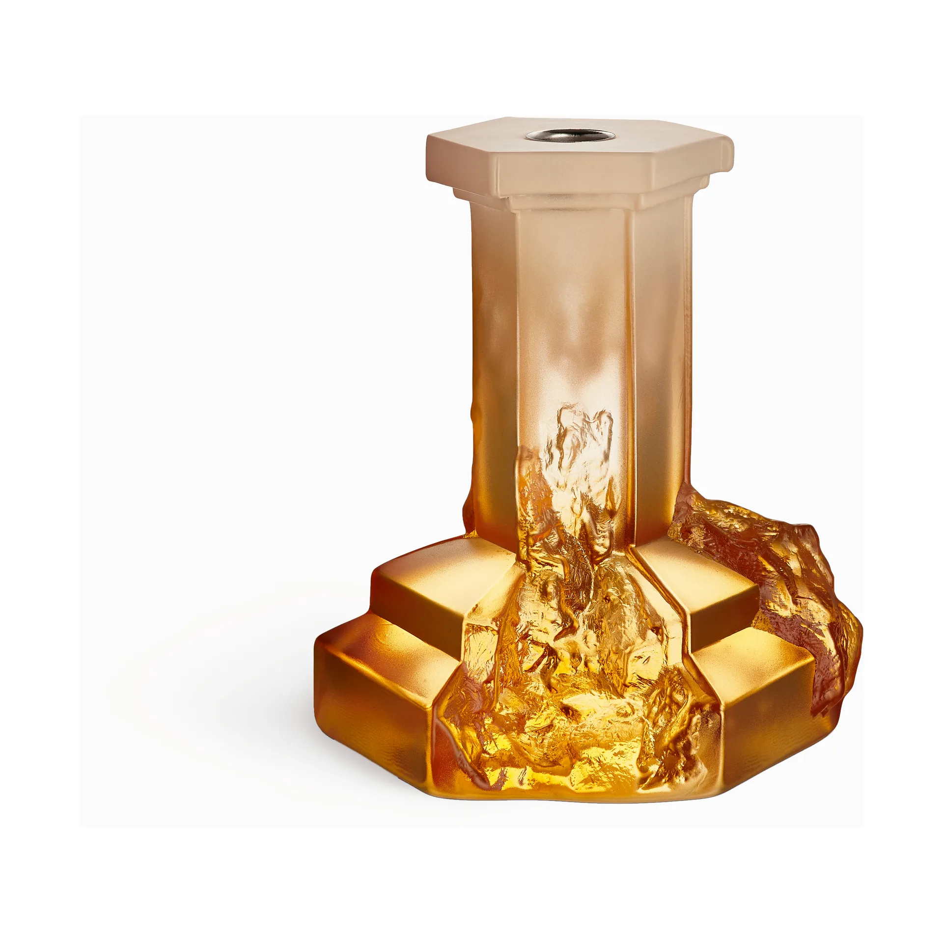 Rocky Baroque キャンドルスティック 175 mm, Amber haze Kosta Boda | コスタボダ