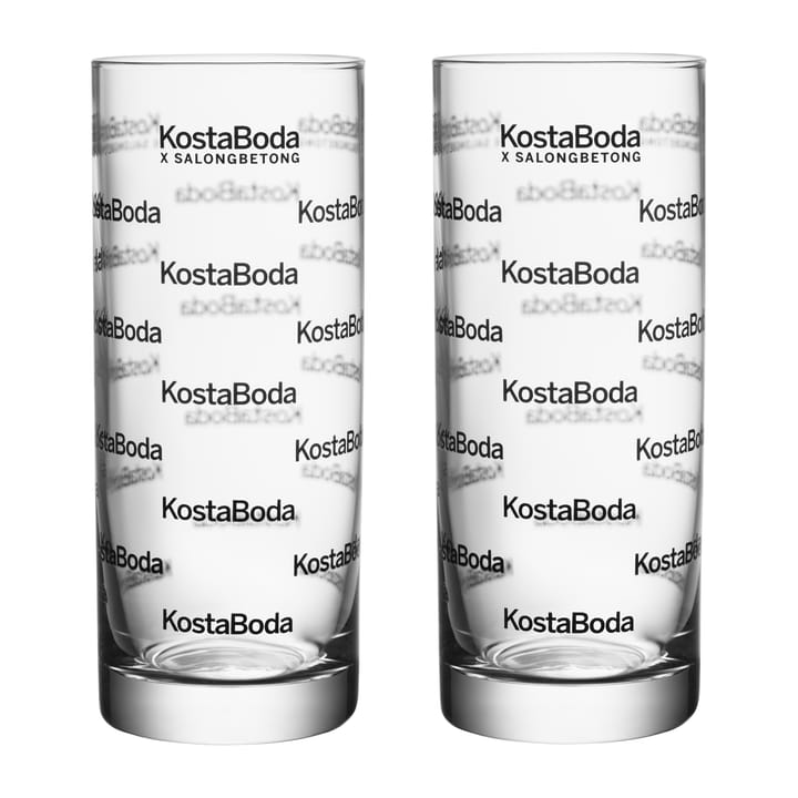 Salong Betong ハイボールグラス 33 cl 2-pack - Clear-black - Kosta Boda | コスタボダ