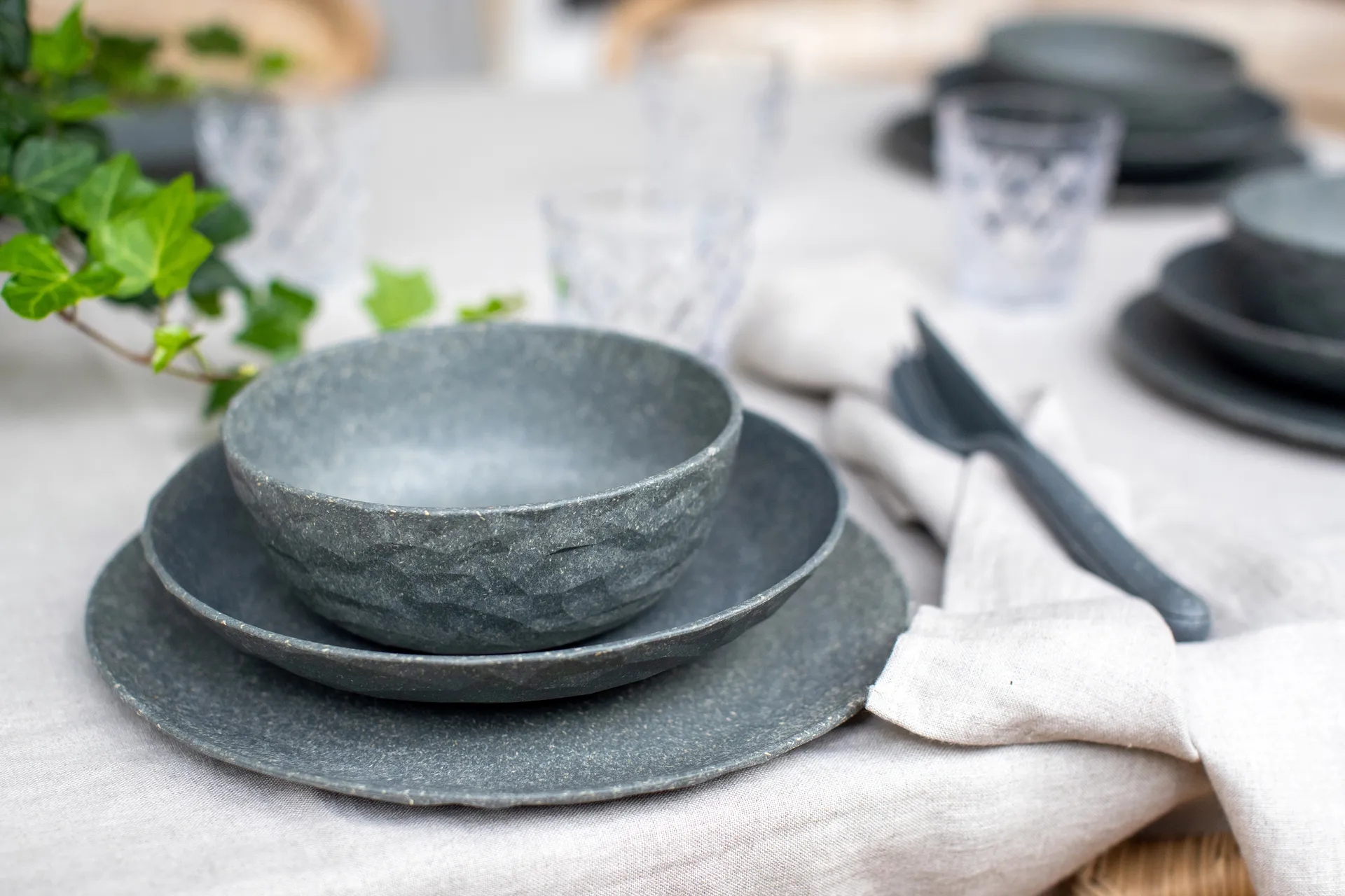 Club ボウル Ø16.2 cm 4個セット バイオサーキュラー熱可塑性プラスチック製, Nature ash grey Koziol