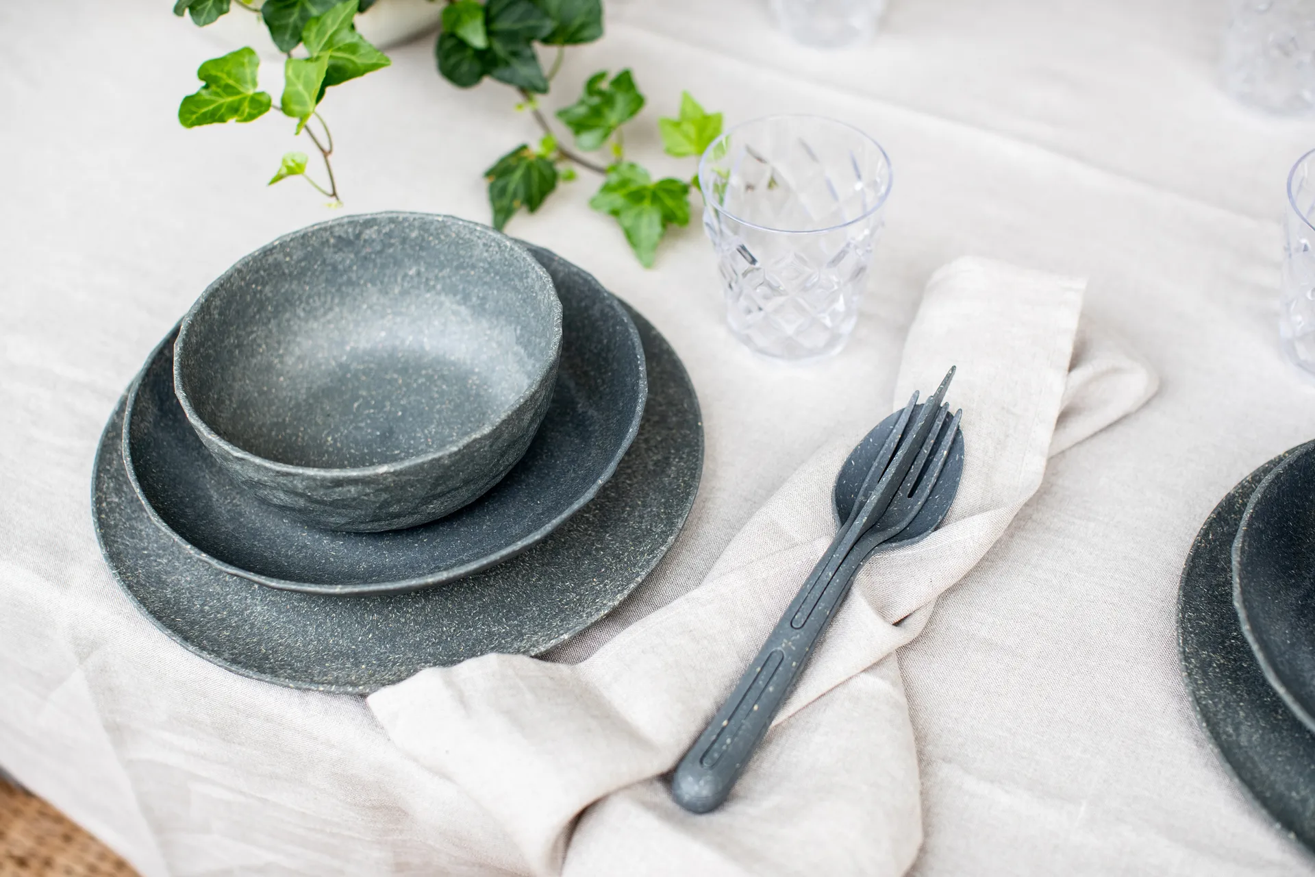 Club ボウル Ø16.2 cm 4個セット バイオサーキュラー熱可塑性プラスチック製, Nature ash grey Koziol