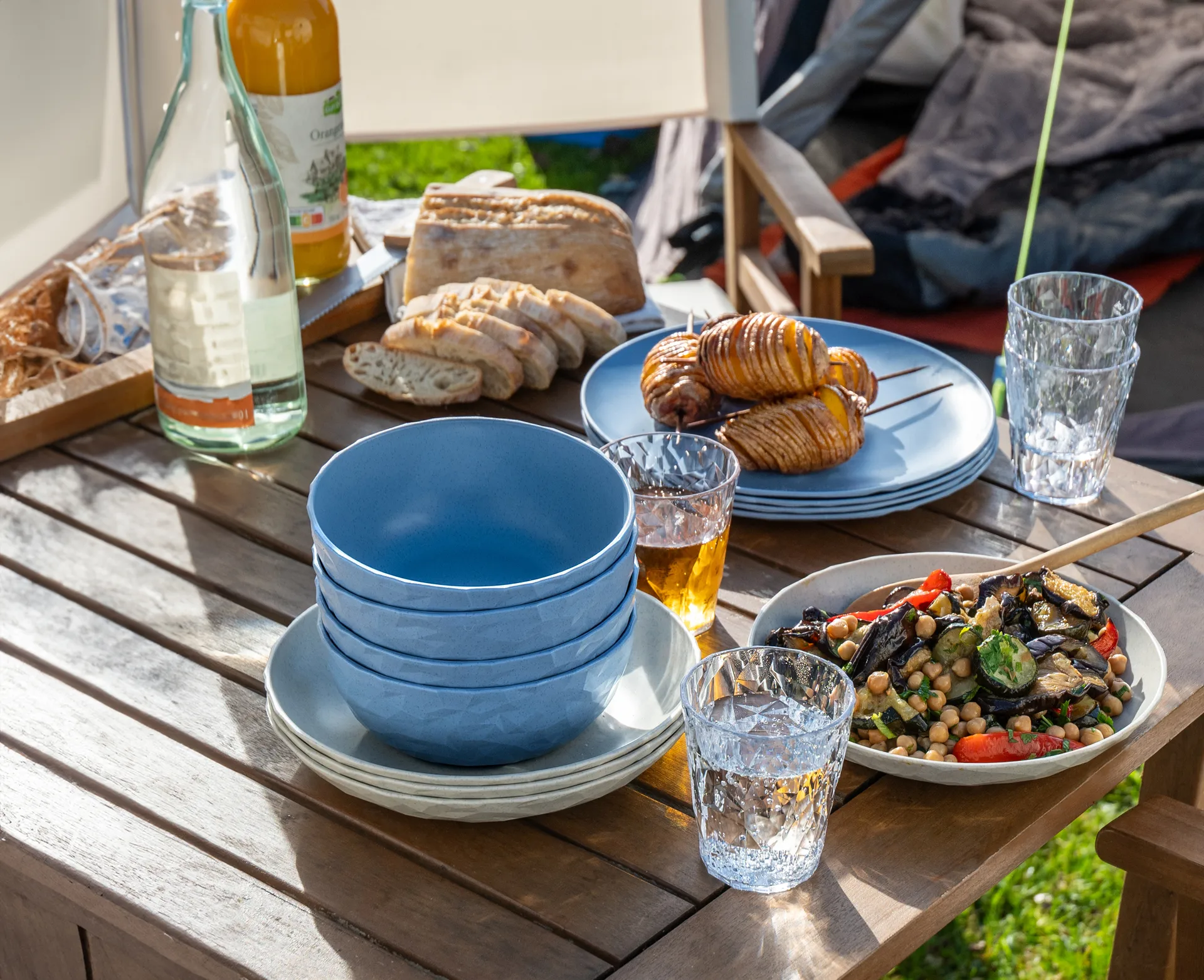 Club ボウル Ø16.2 cm 4個セット バイオサーキュラー熱可塑性プラスチック製, Nature flower blue Koziol