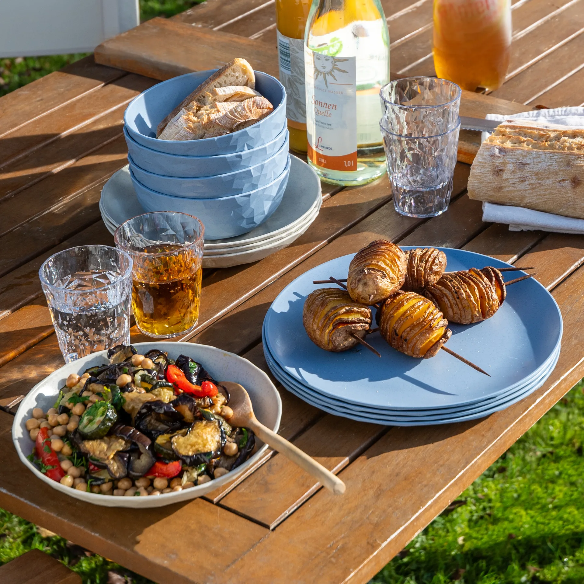 Club ボウル Ø16.2 cm 4個セット バイオサーキュラー熱可塑性プラスチック製, Nature flower blue Koziol