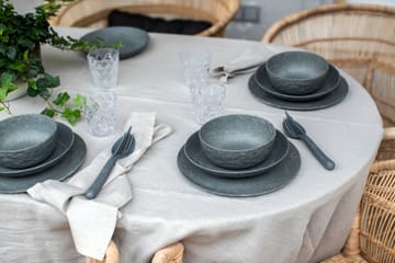 Club ディーププレート Ø22 cm 4枚セット バイオサーキュラー熱可塑性プラスチック製 - Nature ash grey - Koziol