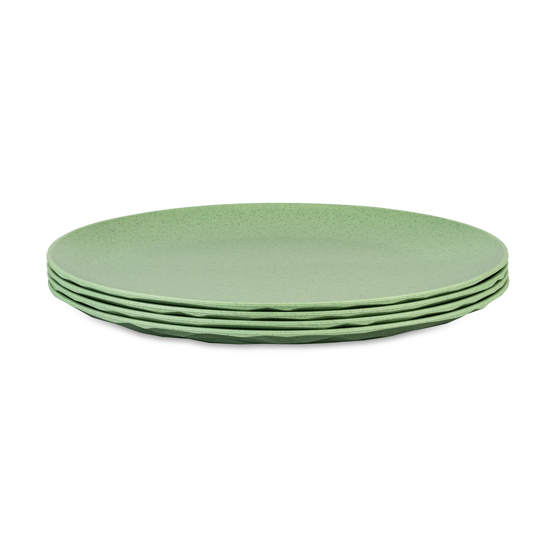 Club プレート Ø26 cm 4枚セット バイオサーキュラー熱可塑性プラスチック製, Nature leaf green Koziol