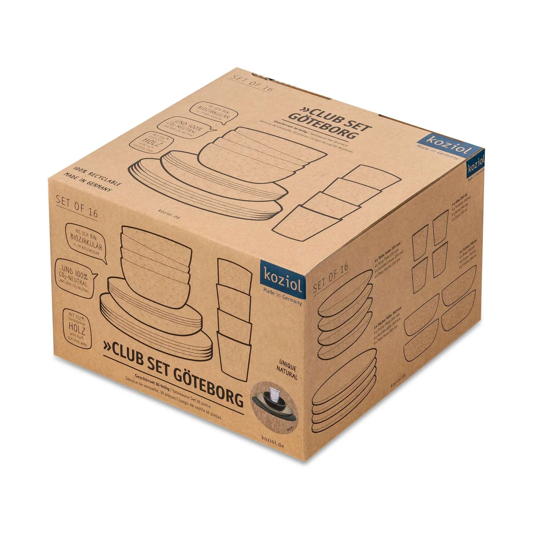 Club Göteborg 16点セット バイオサーキュラー熱可塑性プラスチック製, Multi Koziol