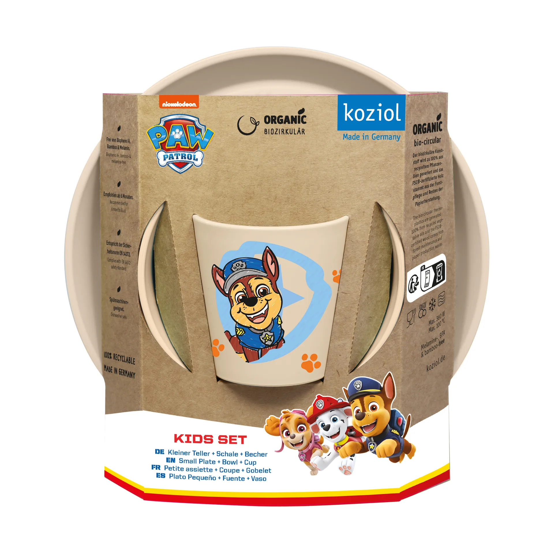 Connect Paw Patrol 子供用ディナーウェアセット 3ピース, Beige Koziol