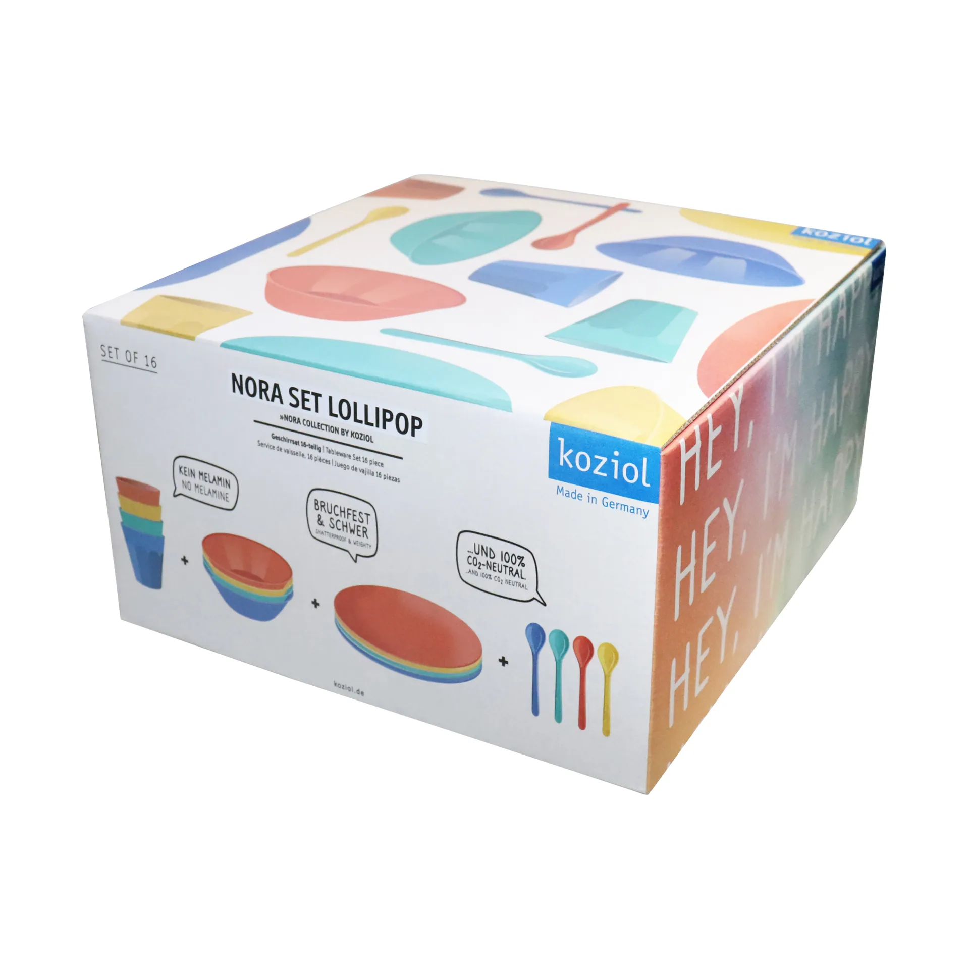 Nora Lollipop テーブルウェアセット 16ピース, Multi Koziol