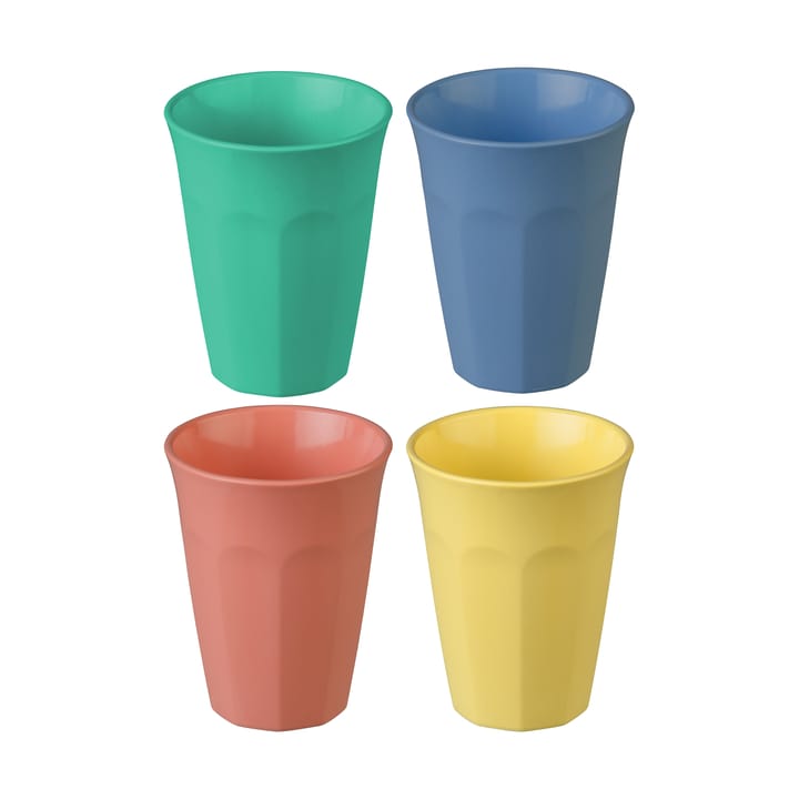 Nora カップ M 30 cl 4個, Blue-coral-green-yellow Koziol