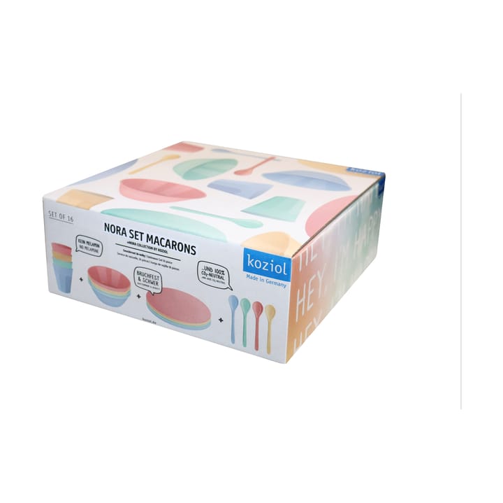 Nora Macarons ディナーウェアセット 16ピース, Multi Koziol