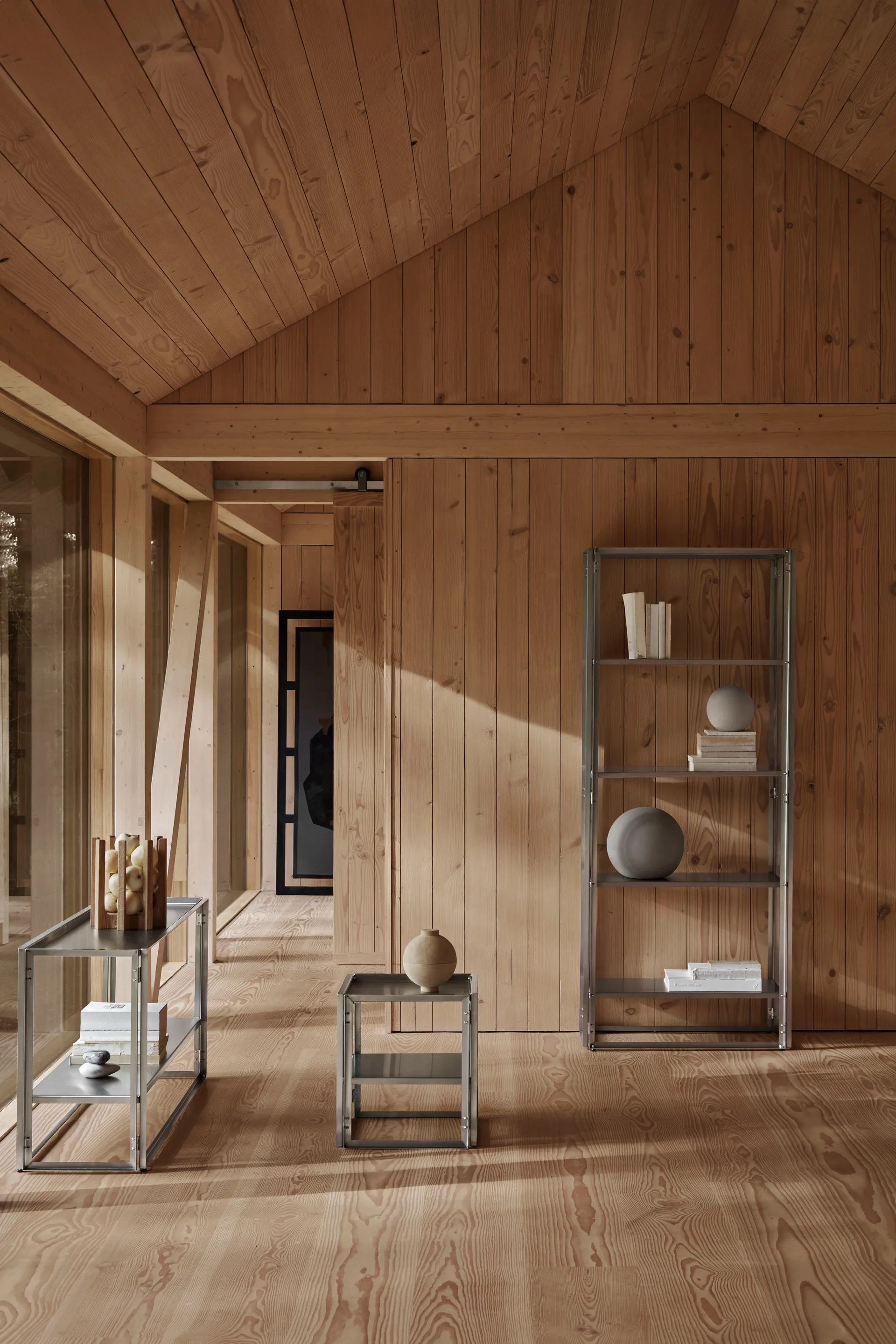 フォールダブルサイドテーブル 40x40 cm, Brushed stainless steel Kristina Dam Studio