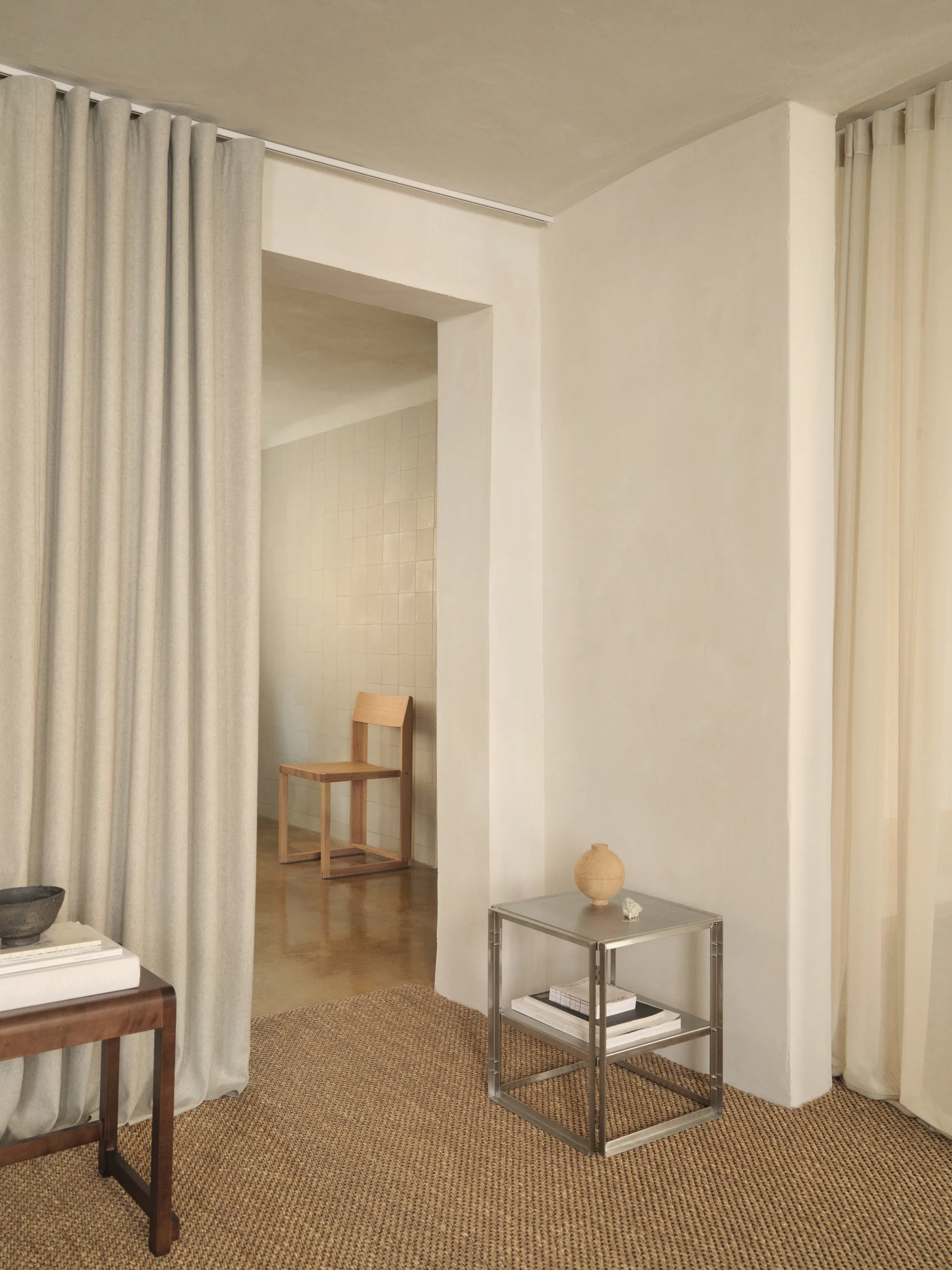 フォールダブルサイドテーブル 40x40 cm, Brushed stainless steel Kristina Dam Studio