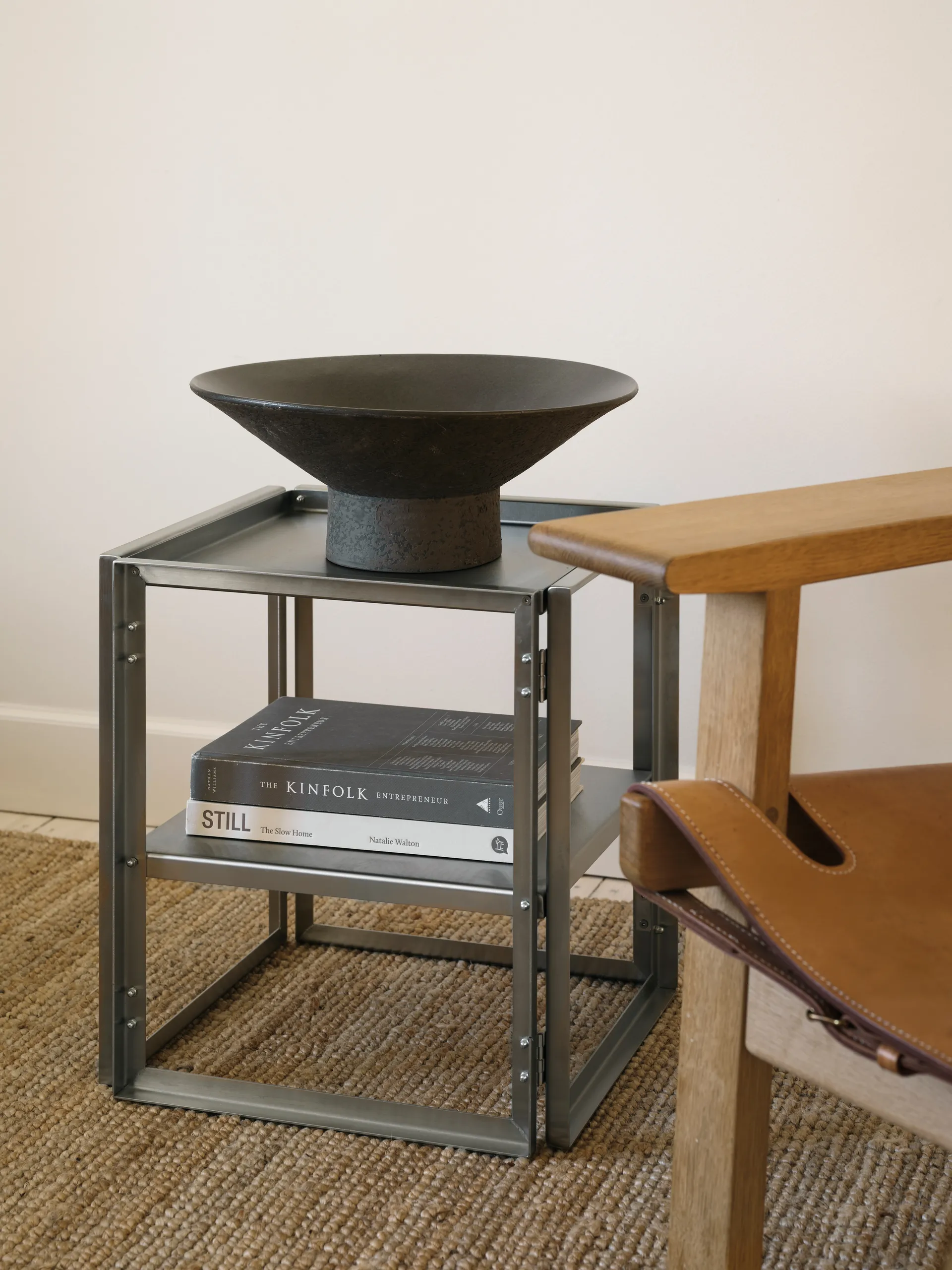 フォールダブルサイドテーブル 40x40 cm, Brushed stainless steel Kristina Dam Studio