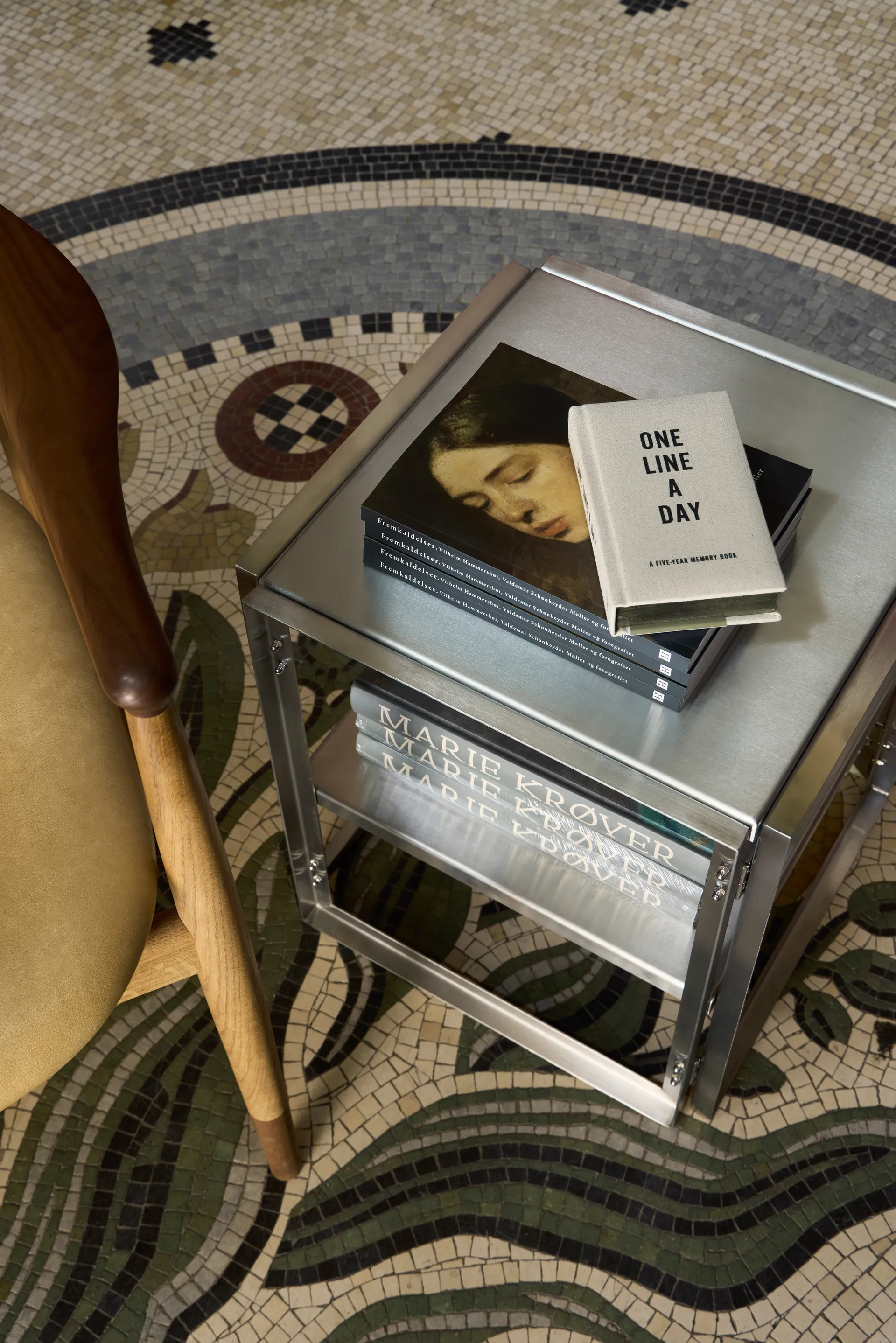 フォールダブルサイドテーブル 40x40 cm, Brushed stainless steel Kristina Dam Studio