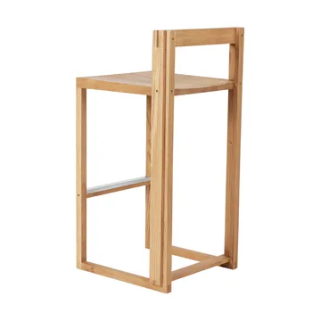 Outline バースツール 75 cm - Warm lacquered oak–brushed steel - Kristina Dam Studio