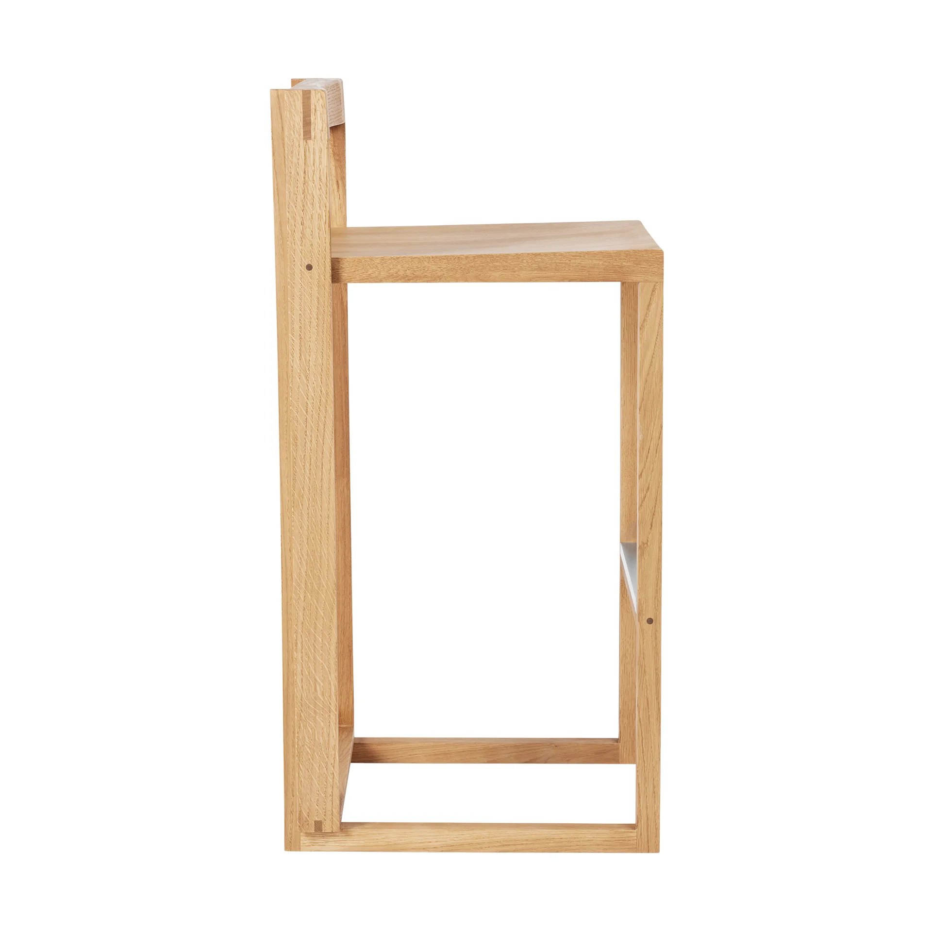 Outline バースツール 75 cm, Warm lacquered oak–brushed steel Kristina Dam Studio