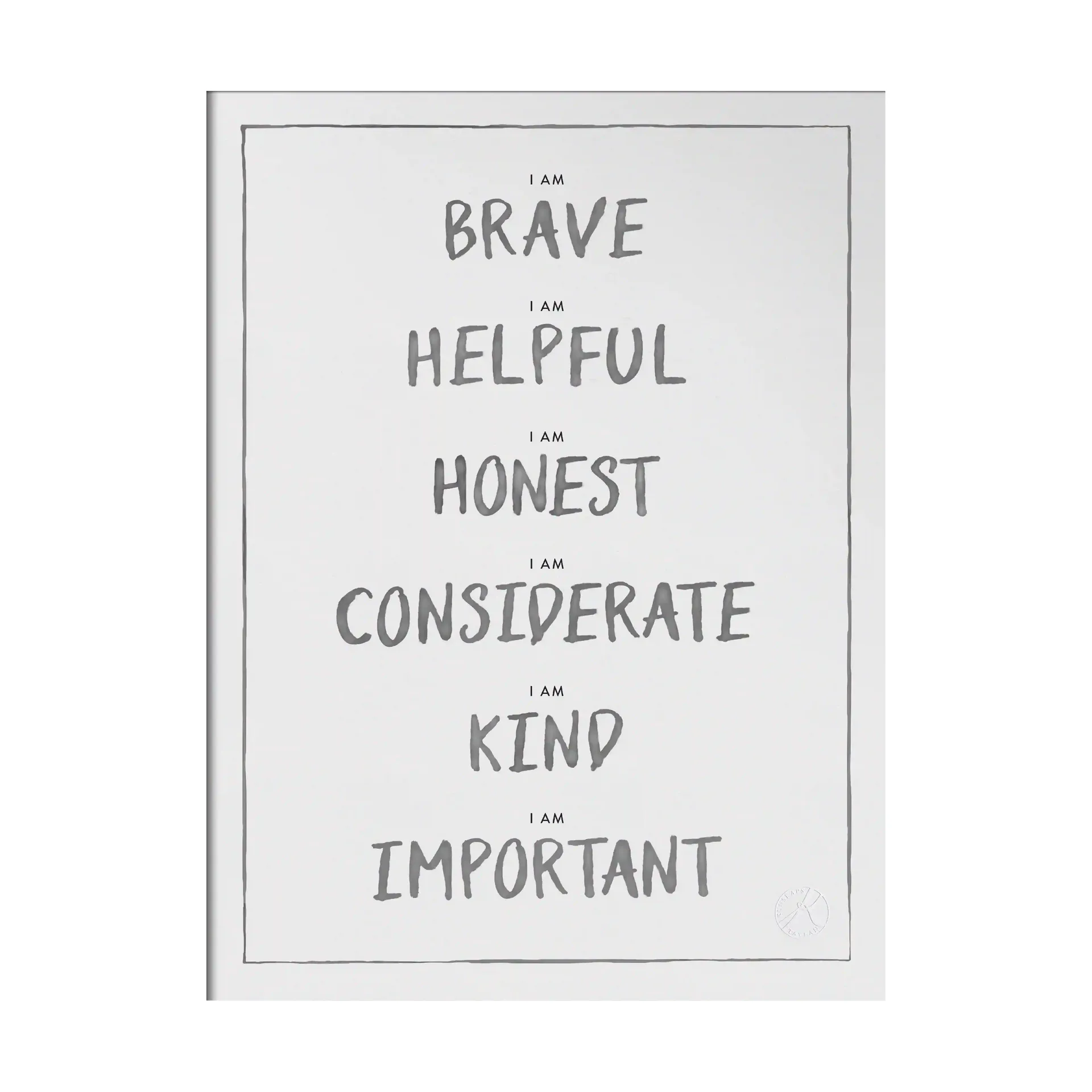 I am ポスター 30x40 cm, Dark grey Kunskapstavlan®