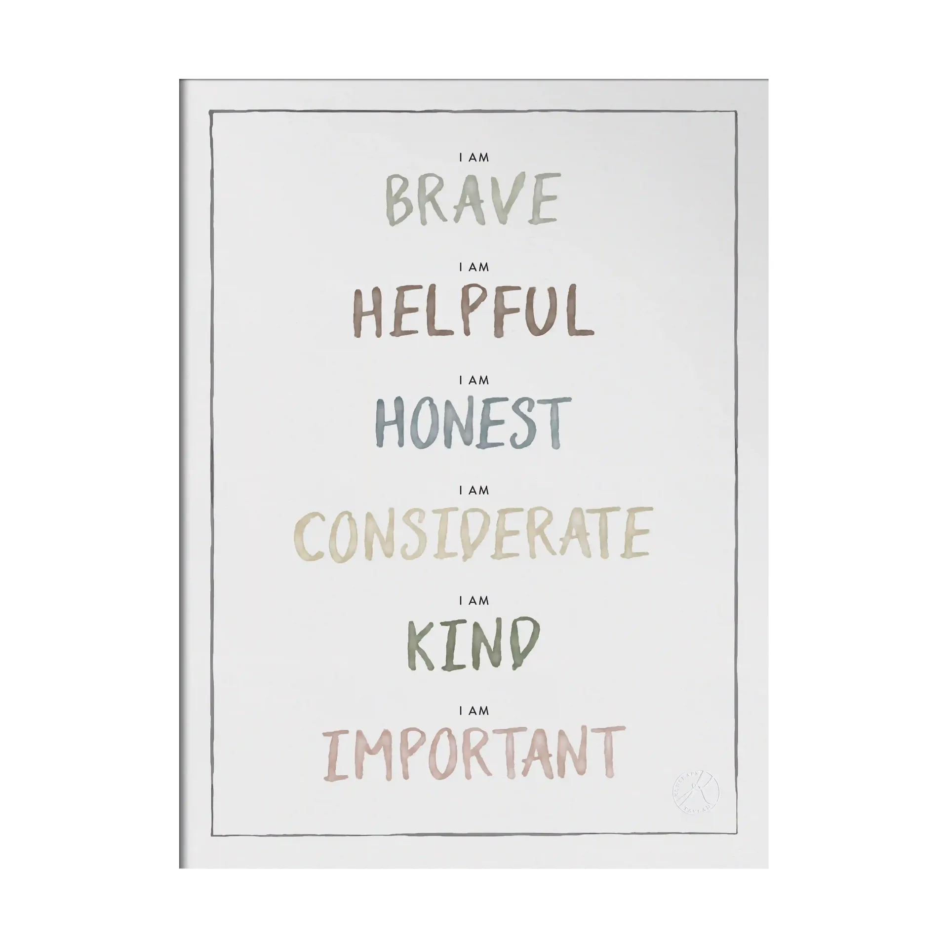 I am ポスター 30x40 cm, Dusty pastel Kunskapstavlan®