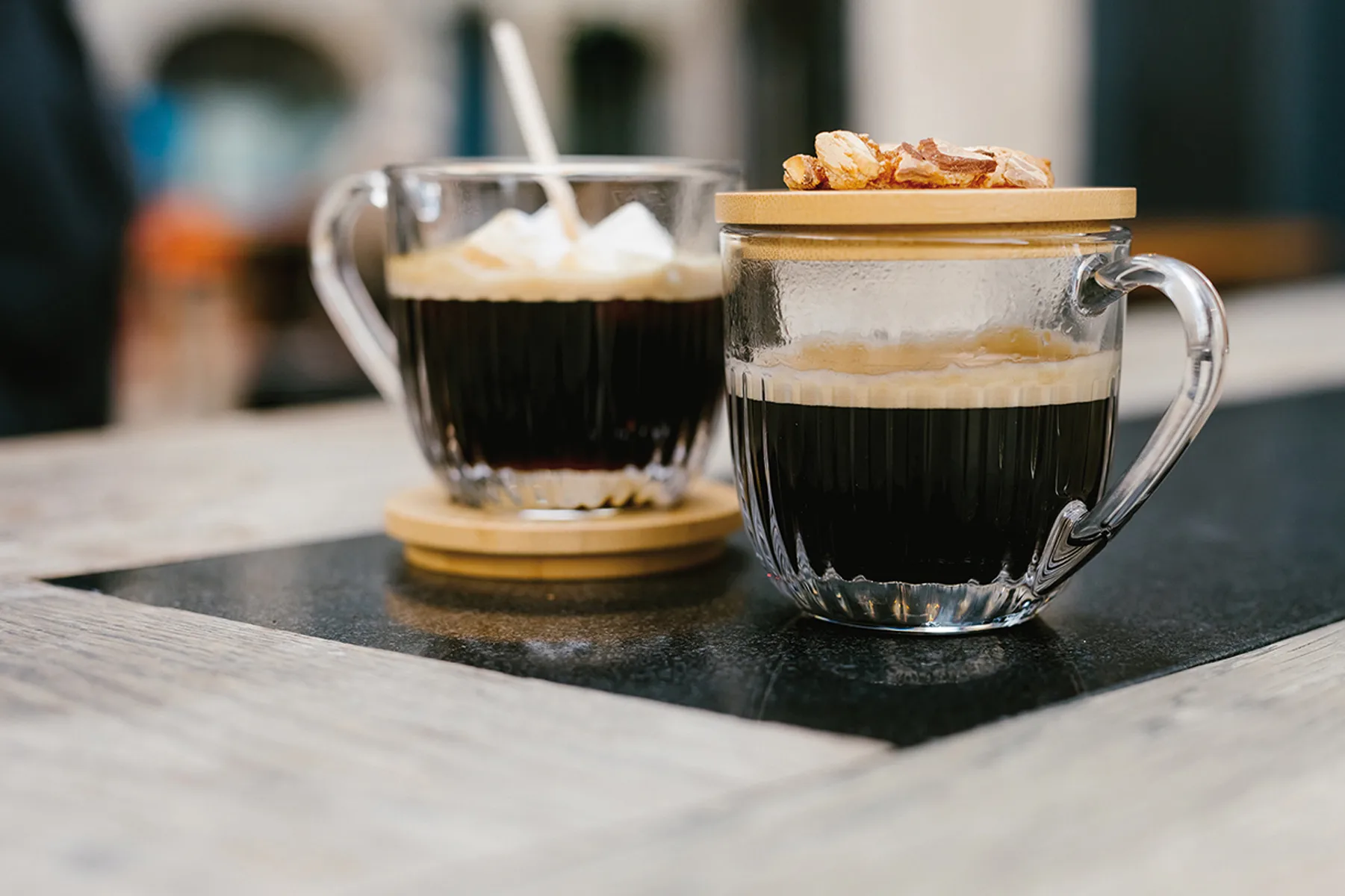 Ouessant マグ 蓋&ソーサー付き 2-pack, Transparent-bamboo La Rochère