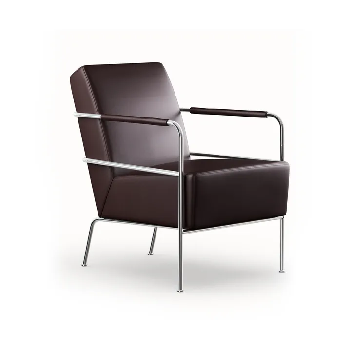 Cinema アームチェア - Elmo Nordic leather dark brown–chrome frame - Lammhults | ラムホルツ