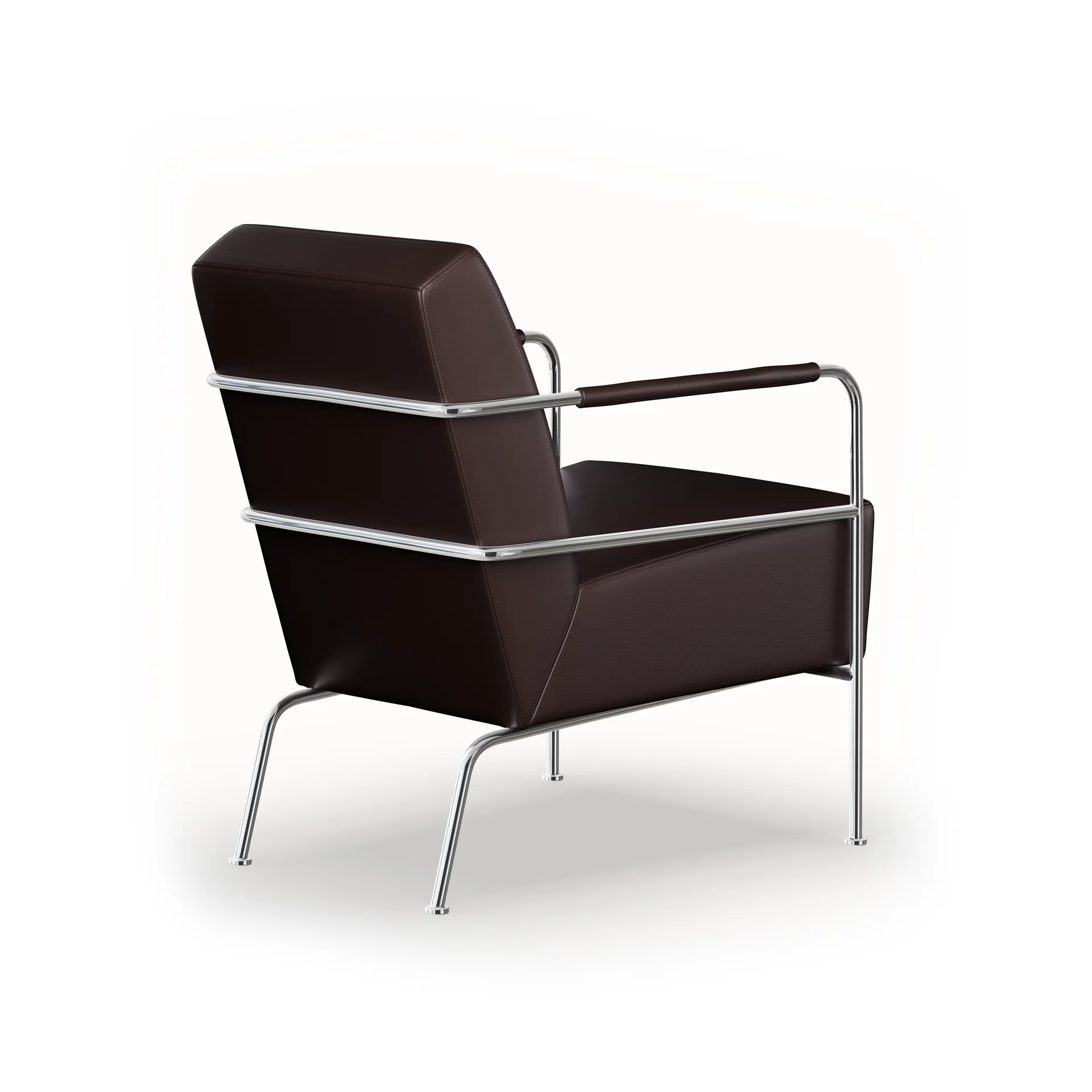 Cinema アームチェア, Elmo Nordic leather dark brown–chrome frame Lammhults | ラムホルツ