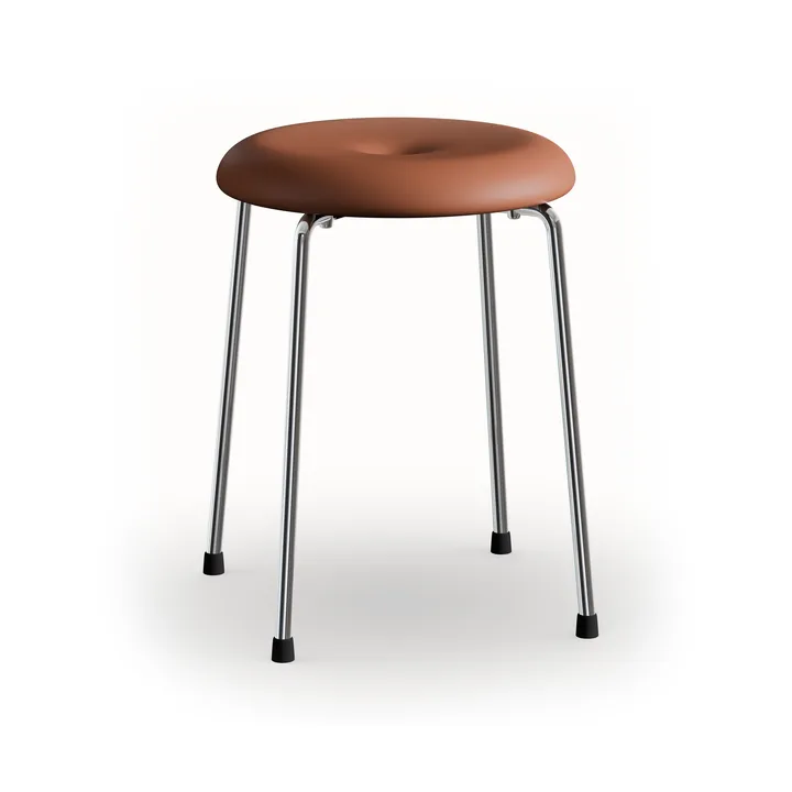 Stool ベンチ - Cognac leather–chrome frame, 45 cm - Lammhults | ラムホルツ