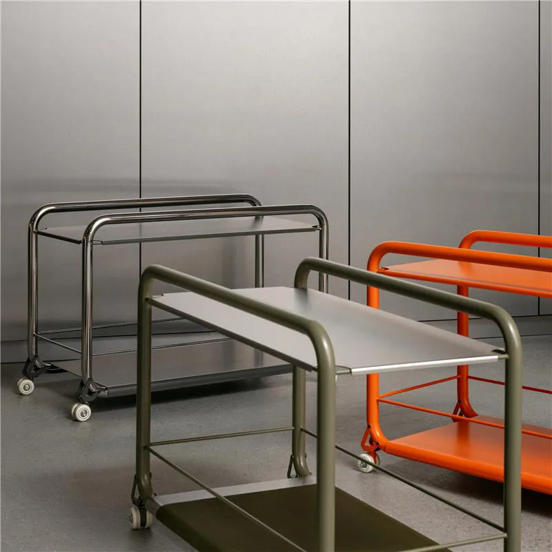 Tension トロリー, Chrome-beige-beige leather rug Lammhults | ラムホルツ