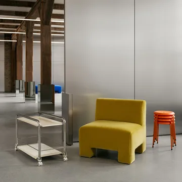 Tension トロリー - Chrome-beige-beige leather rug - Lammhults | ラムホルツ