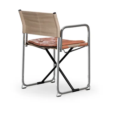 X75-2 アームチェア - Linen weave natural-Elmo Nordic leather Cognac-chrome legs - Lammhults | ラムホルツ