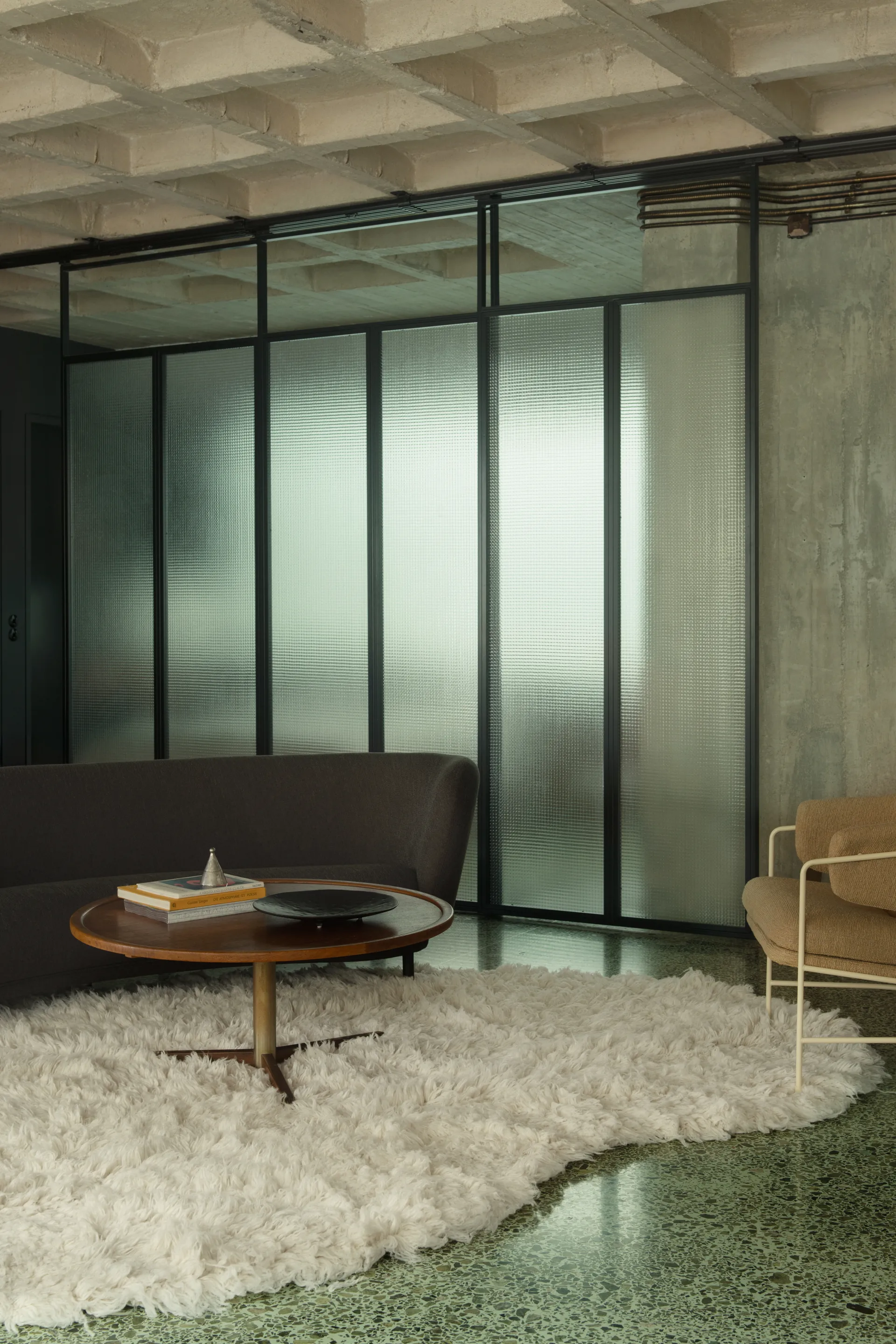 シャギーラグ 180x270 cm, Off White Layered