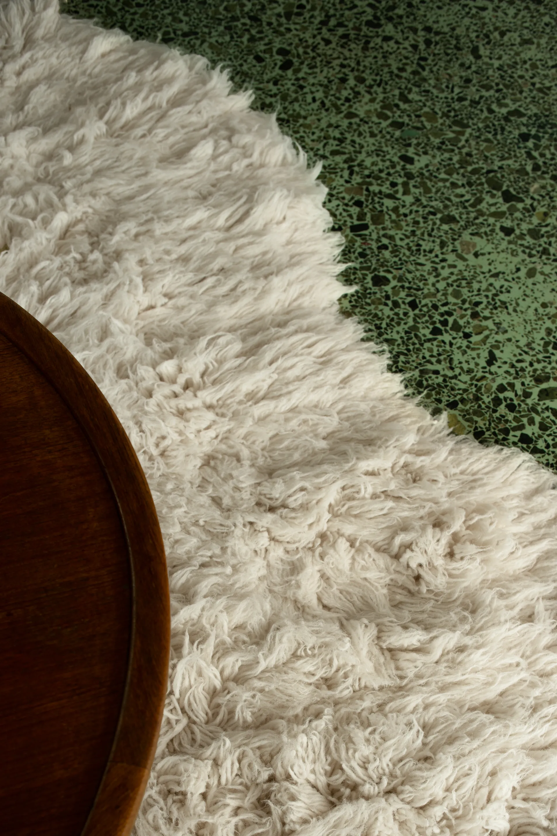 シャギーラグ 180x270 cm, Off White Layered