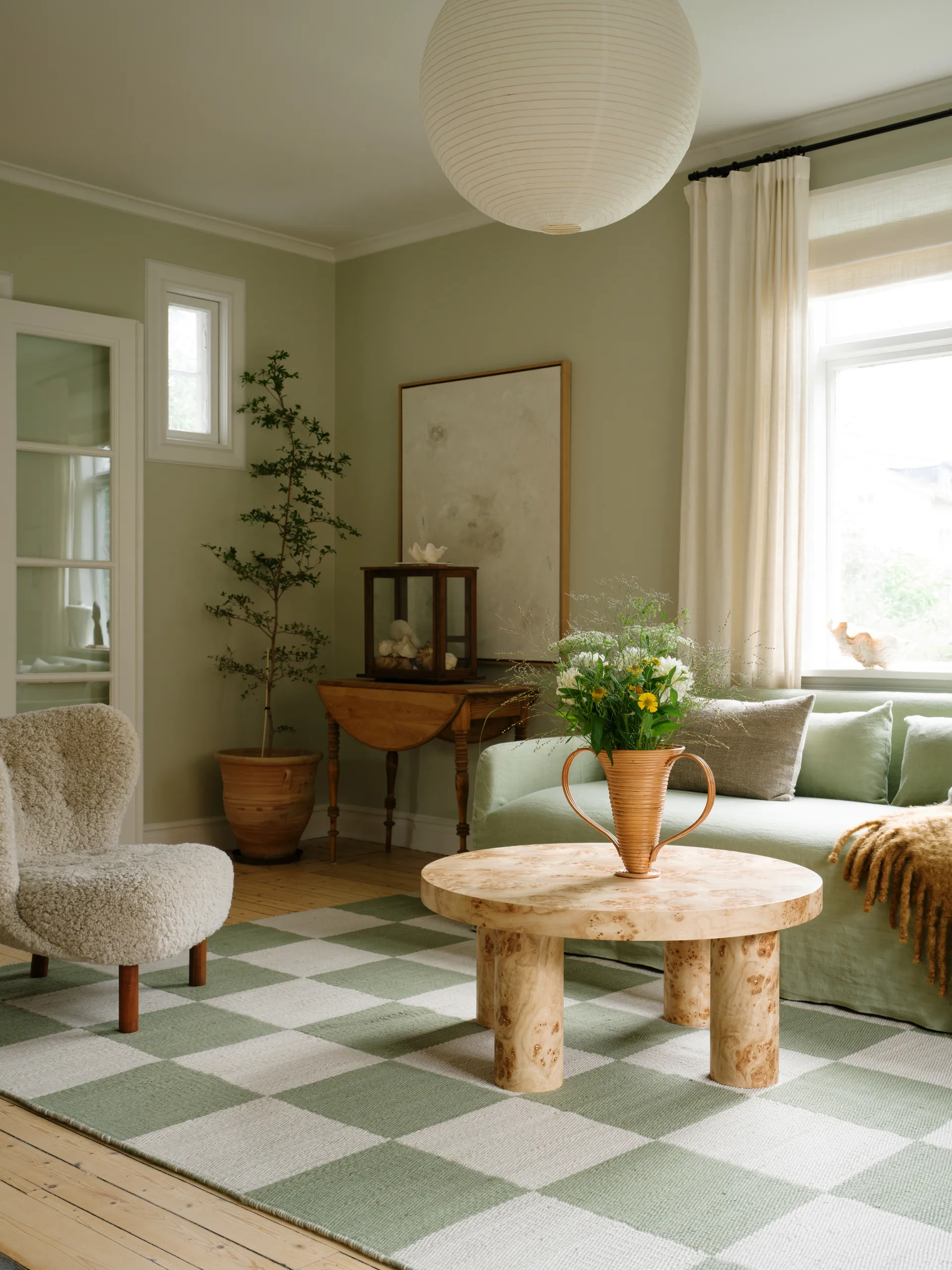 Chess ウールラグ, Sage, 180x270 cm Layered