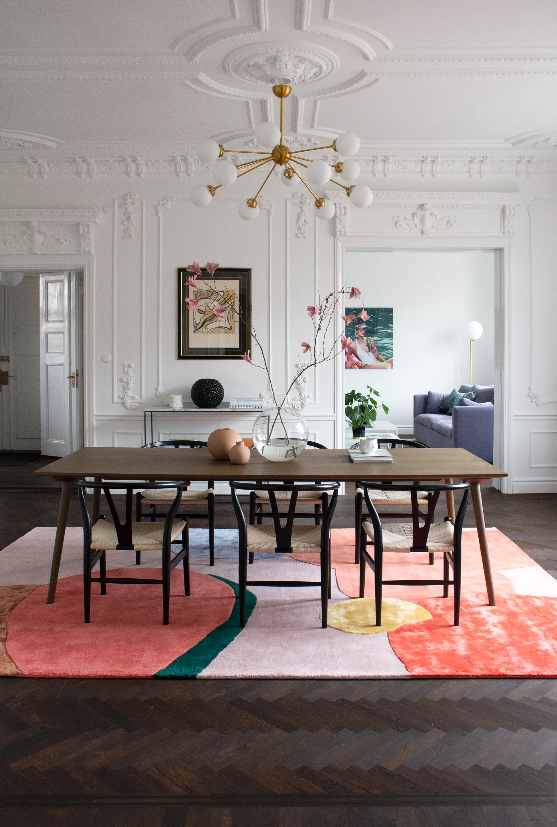 Flower Field ウールカーペット 160x230 cm, Pink Layered