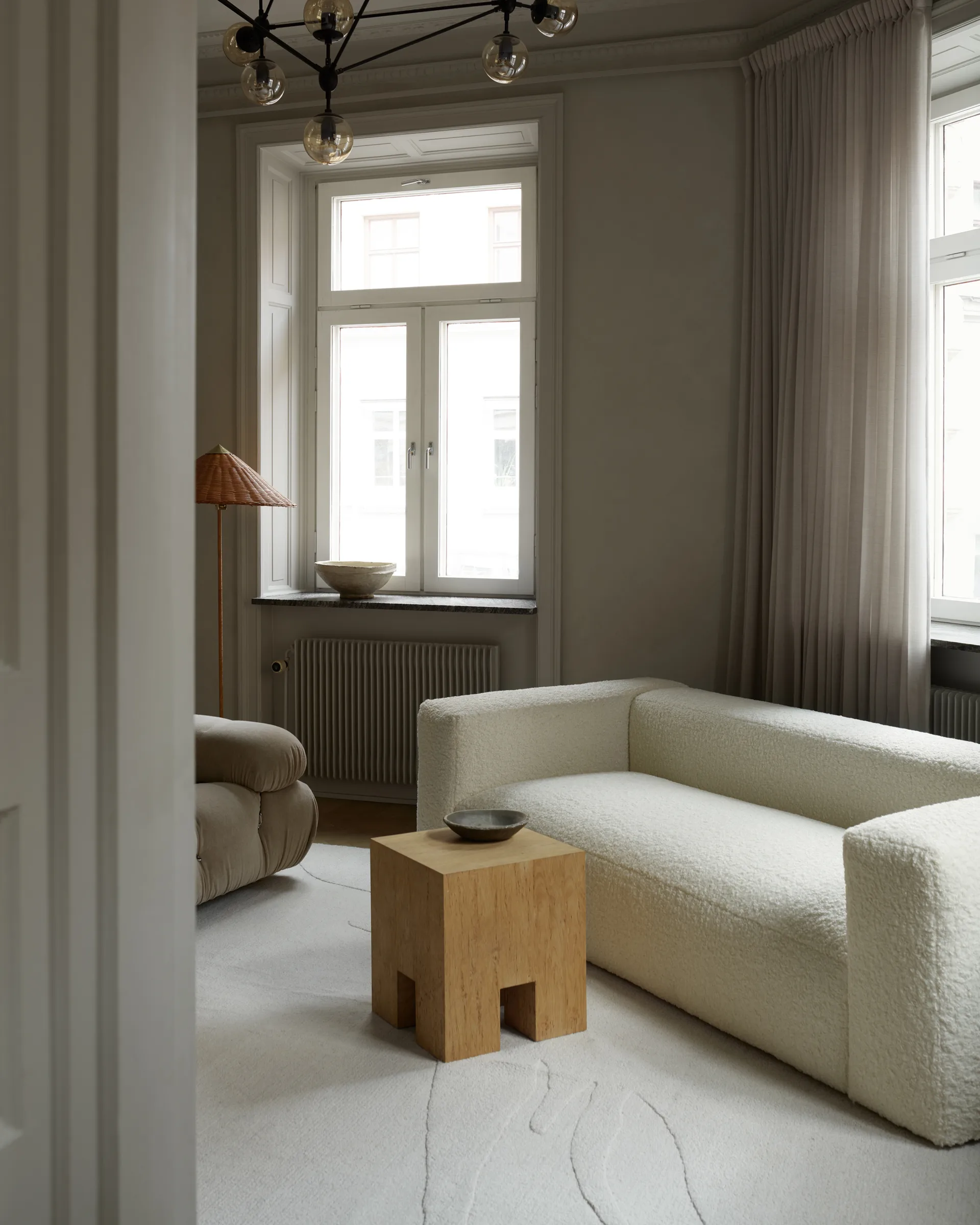 Nami ウールカーペット, Bone White 180x270 cm Layered