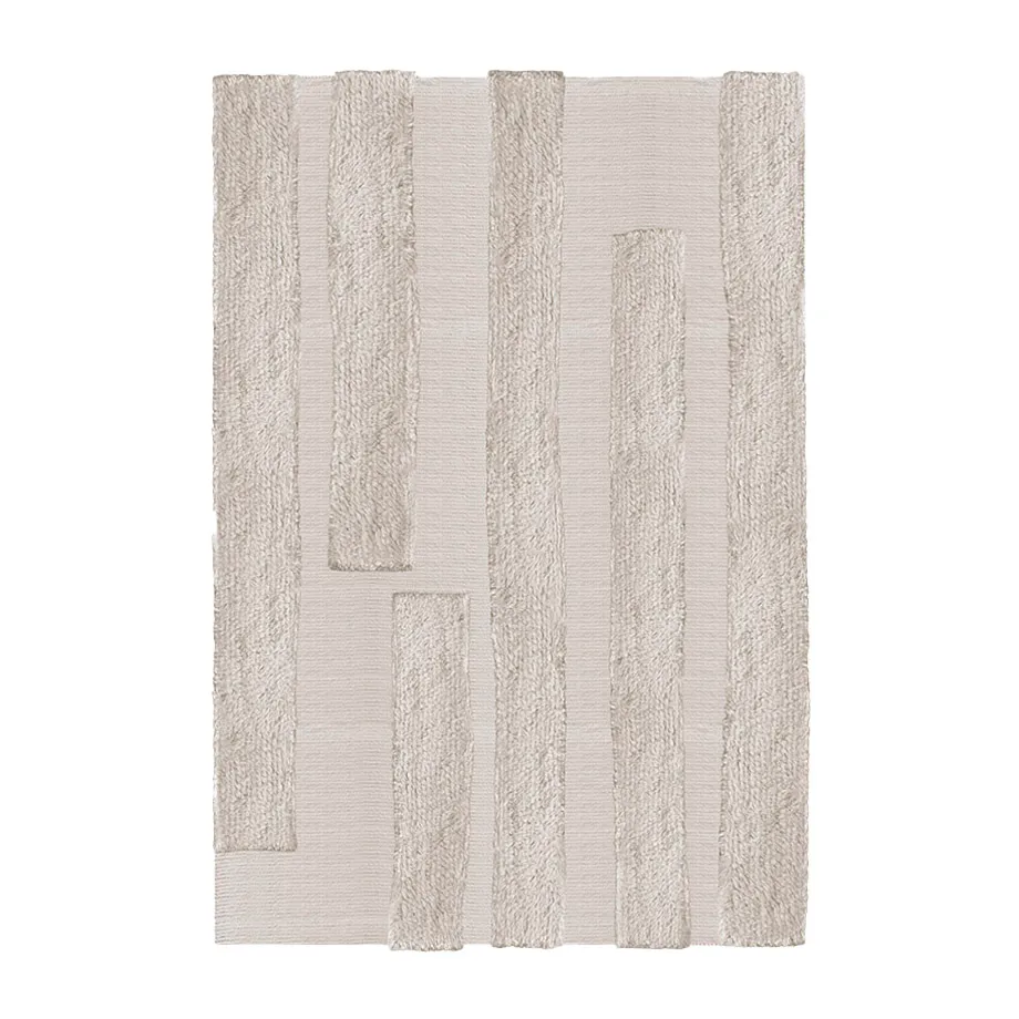 Punja Bricks ウールカーペット, Sand Melange. 250x350 cm Layered