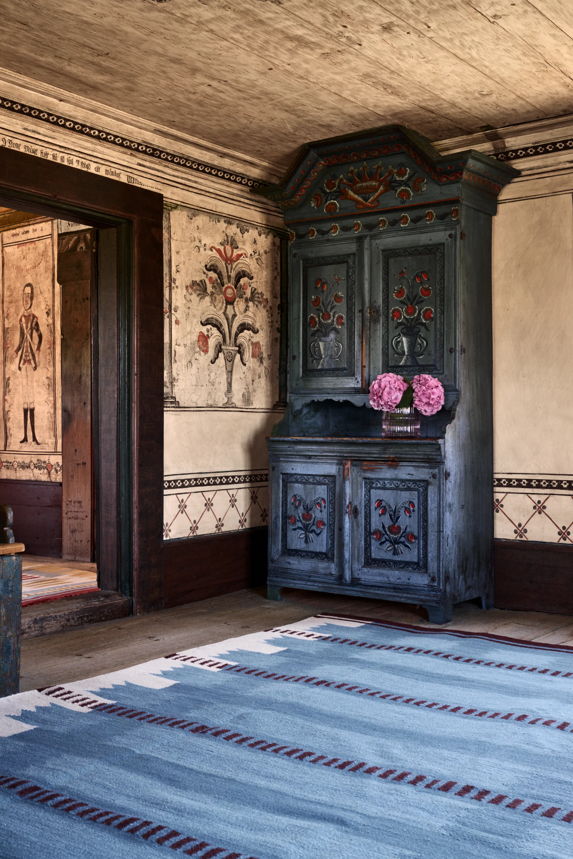 Röllakan Iris ウールカーペット, Petrol, 180x270 cm Layered