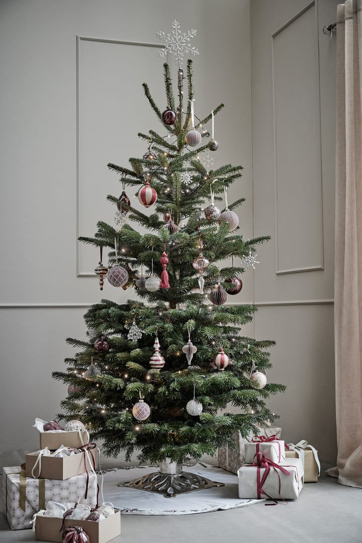 Agnes クリスマスオーナメント Ø10 cm, Dark red-linen Lene Bjerre