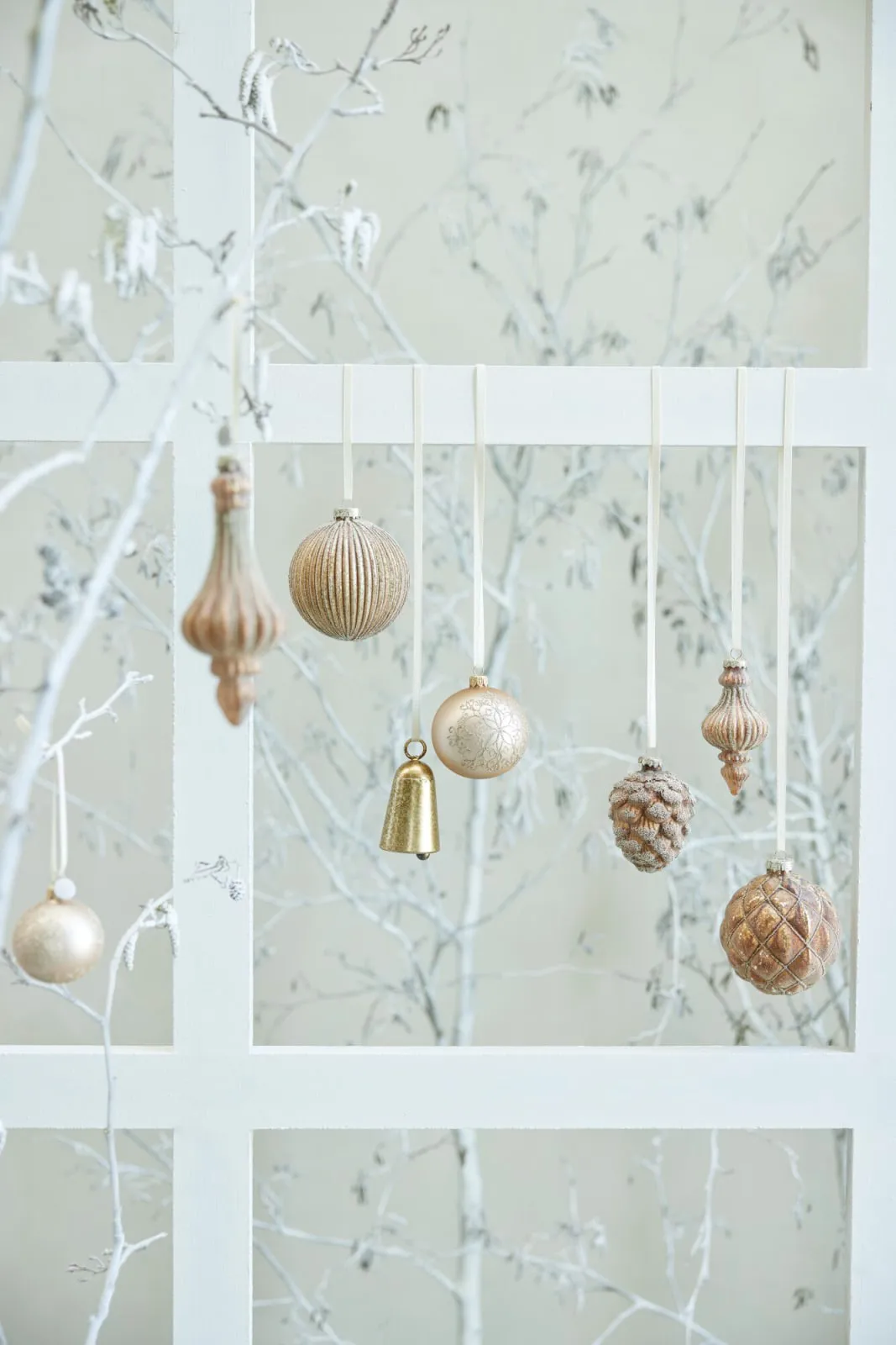 Cadelia クリスマス オーナメント Ø6 cm, Rose, snowflake Lene Bjerre