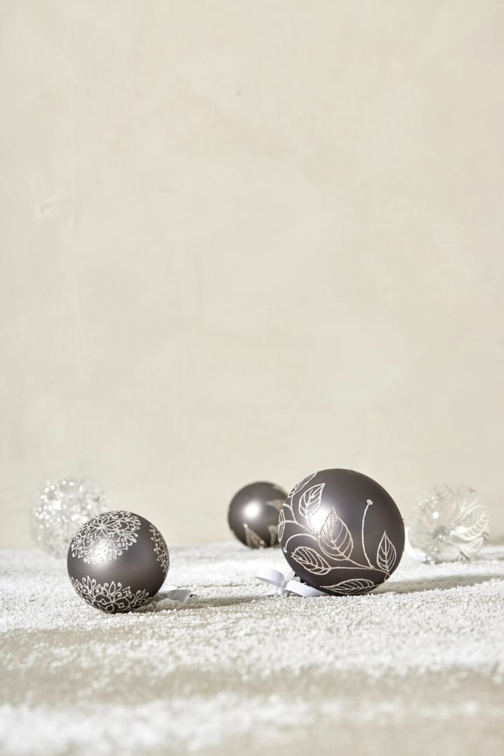 Cadelia クリスマス オーナメント Ø8 cm, Dark grey, leaf Lene Bjerre