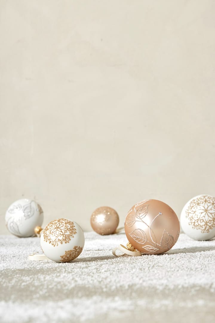 Cadelia クリスマス オーナメント Ø8 cm, Rose, leaf Lene Bjerre