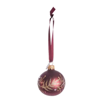 Cadelia オーナメント with leaf Ø6 cm - pomegranate-light gold - Lene Bjerre