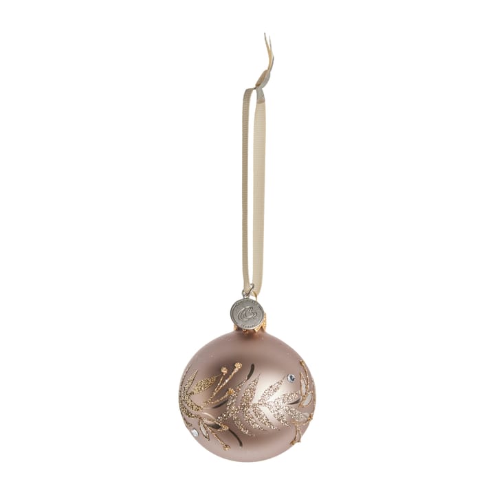 Cadelia オーナメント with leaf Ø6 cm, powder-light gold Lene Bjerre