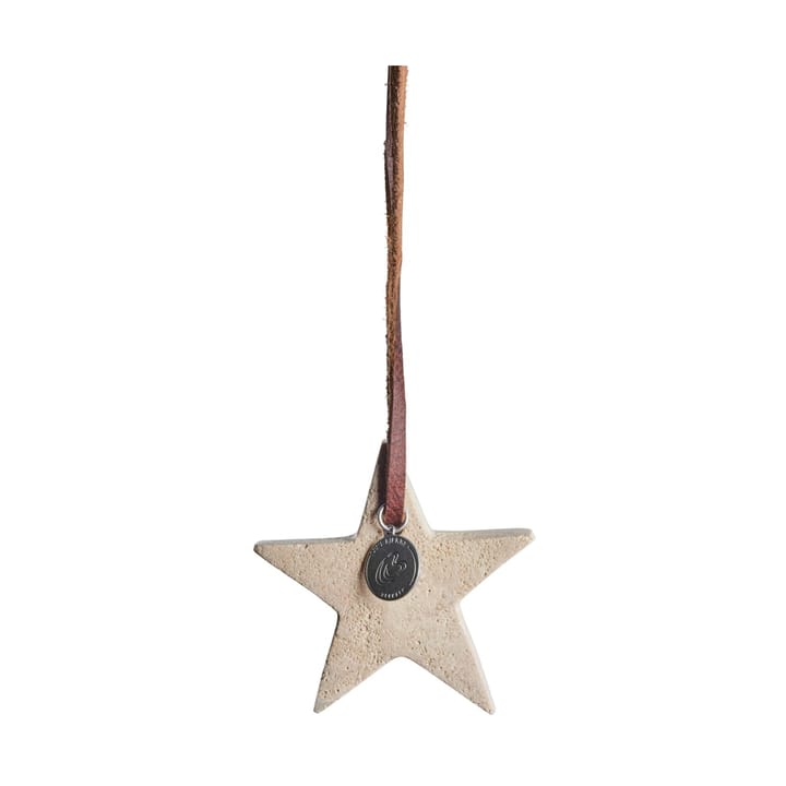 Elina クリスマスオーナメント スター  6.5 cm - リネン - Lene Bjerre