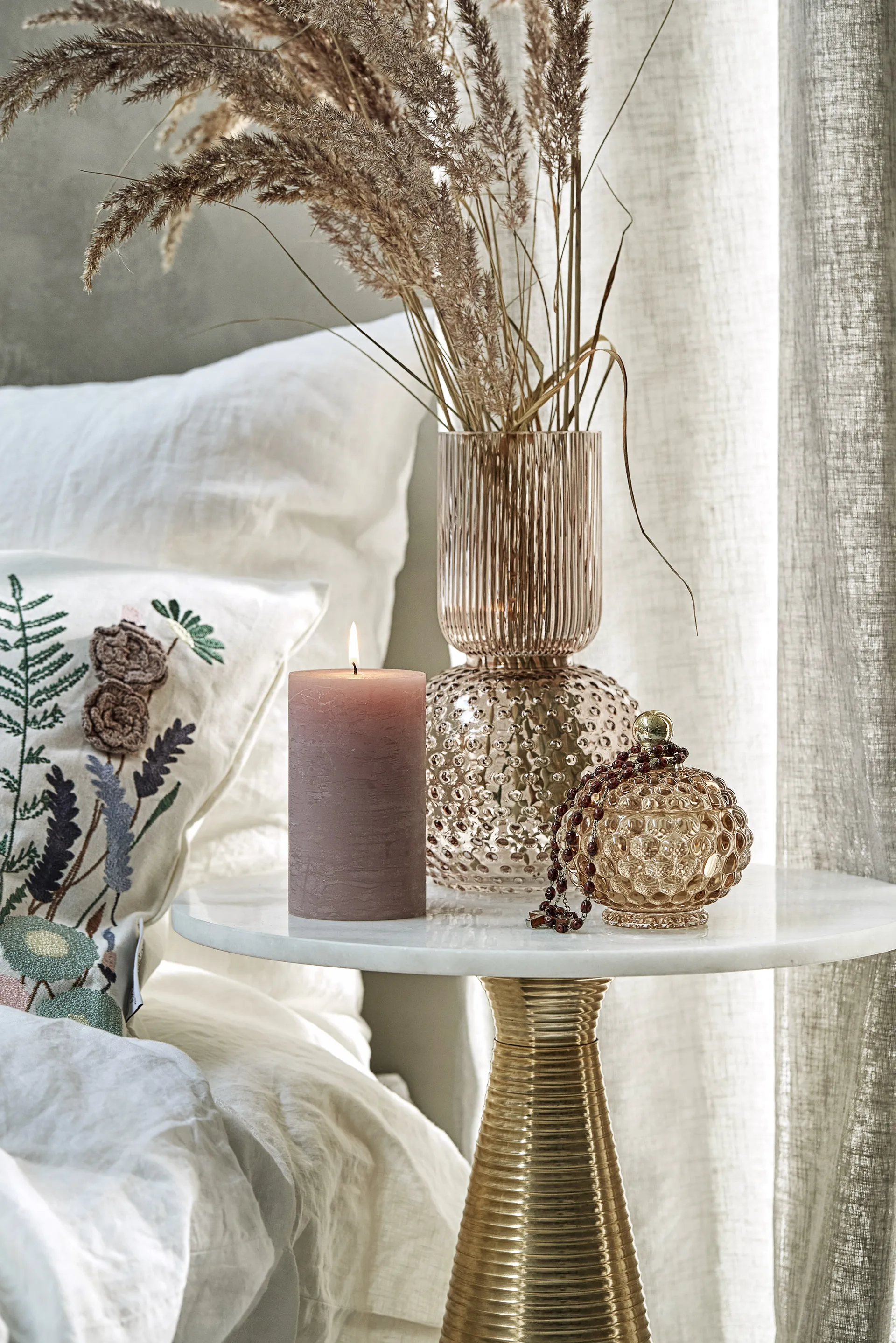 Miya 蓋付き収納ジャー Ø10 cm, Golden brown Lene Bjerre