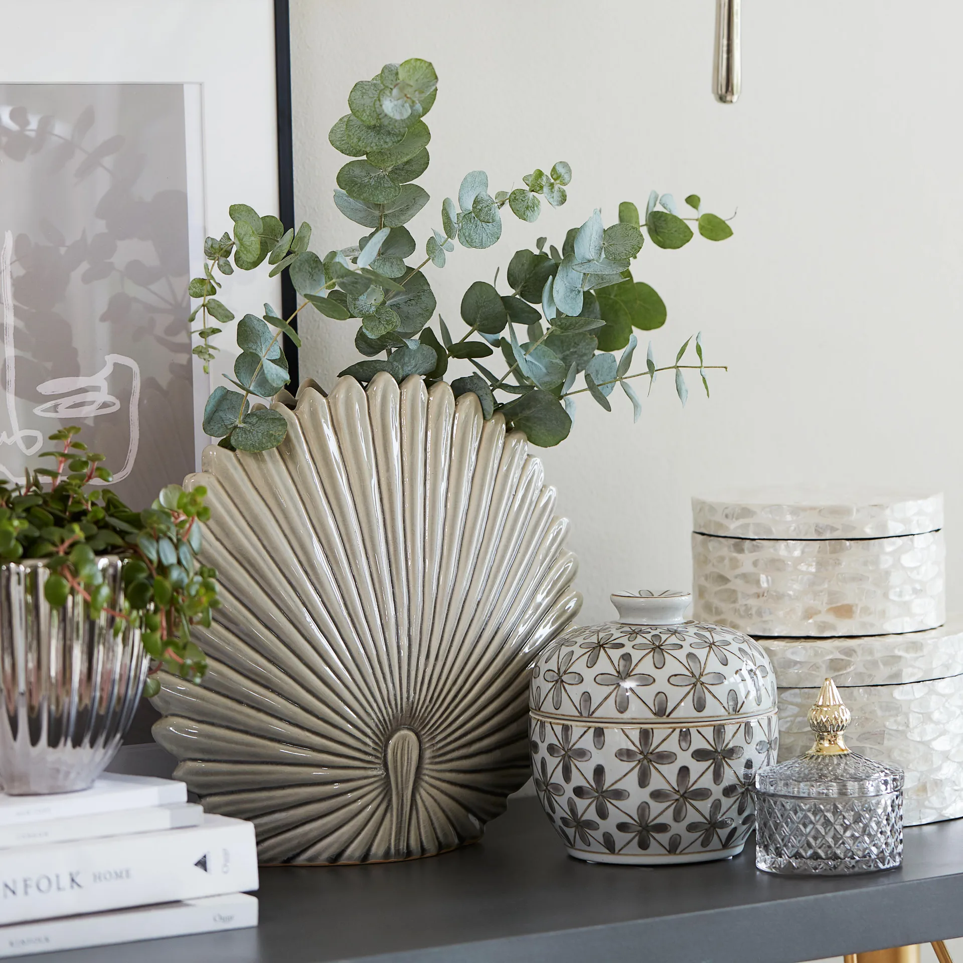 Miya 蓋付き収納ジャー Ø8.5 cm, Light grey Lene Bjerre