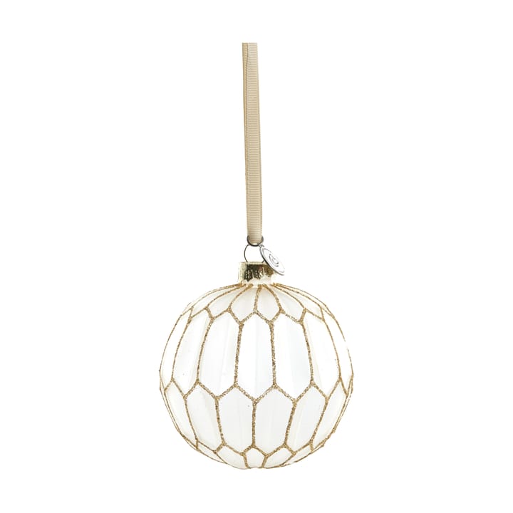 Navina クリスマスオーナメント ラウンド Ø8 cm - White-Light gold - Lene Bjerre