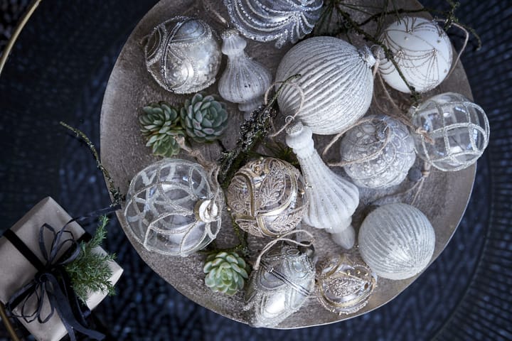 Norille クリスマス オーナメント  Ø8 cm, antique white-silver Lene Bjerre