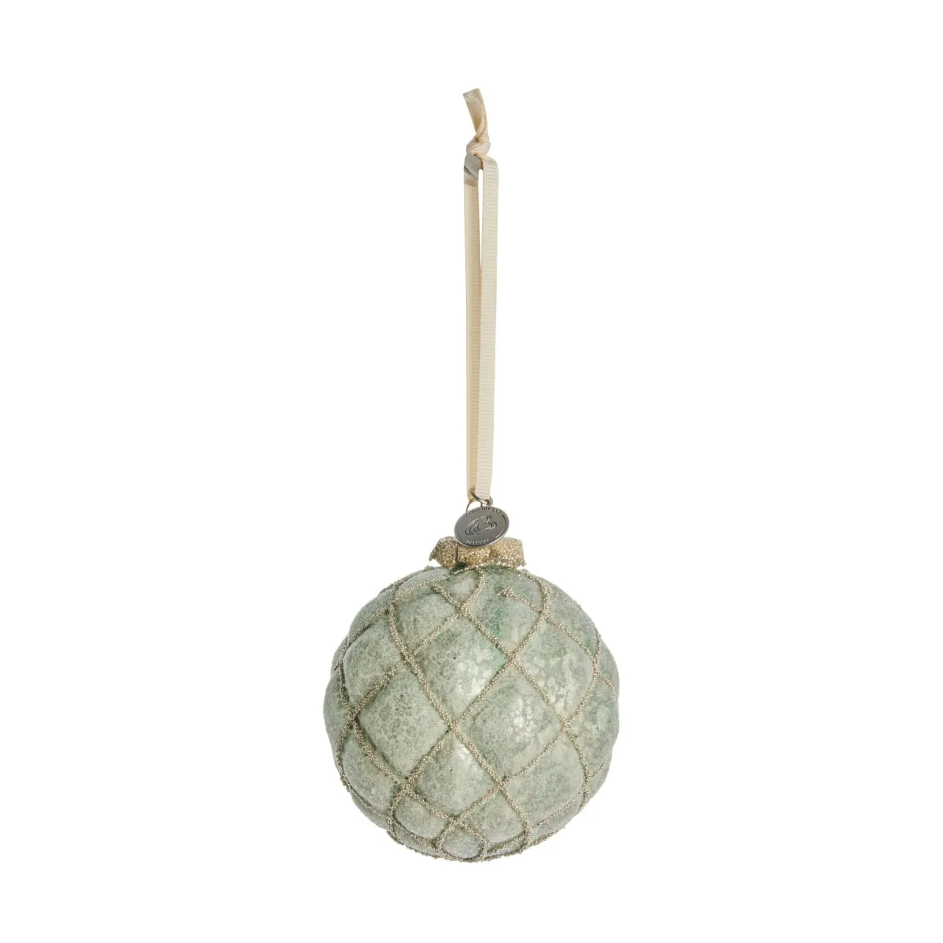 Norille クリスマスボール Ø9 cm, Dusty green mesh Lene Bjerre