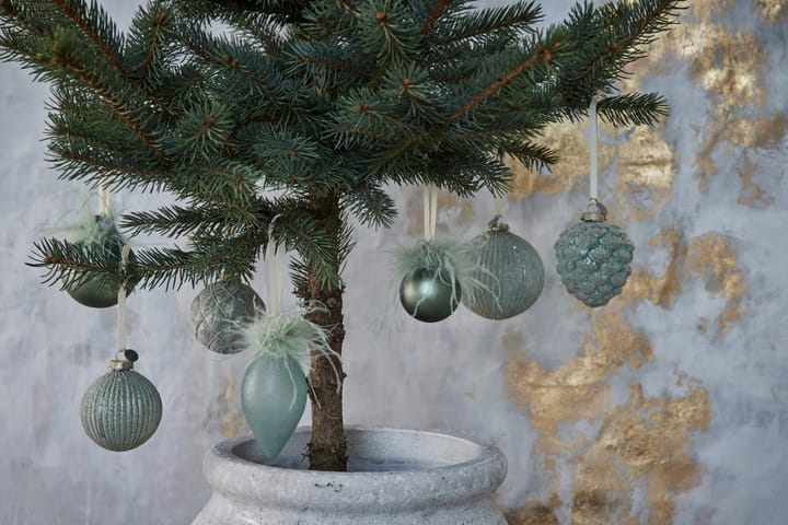 Norille クリスマスボール Ø9 cm, Dusty green mesh Lene Bjerre