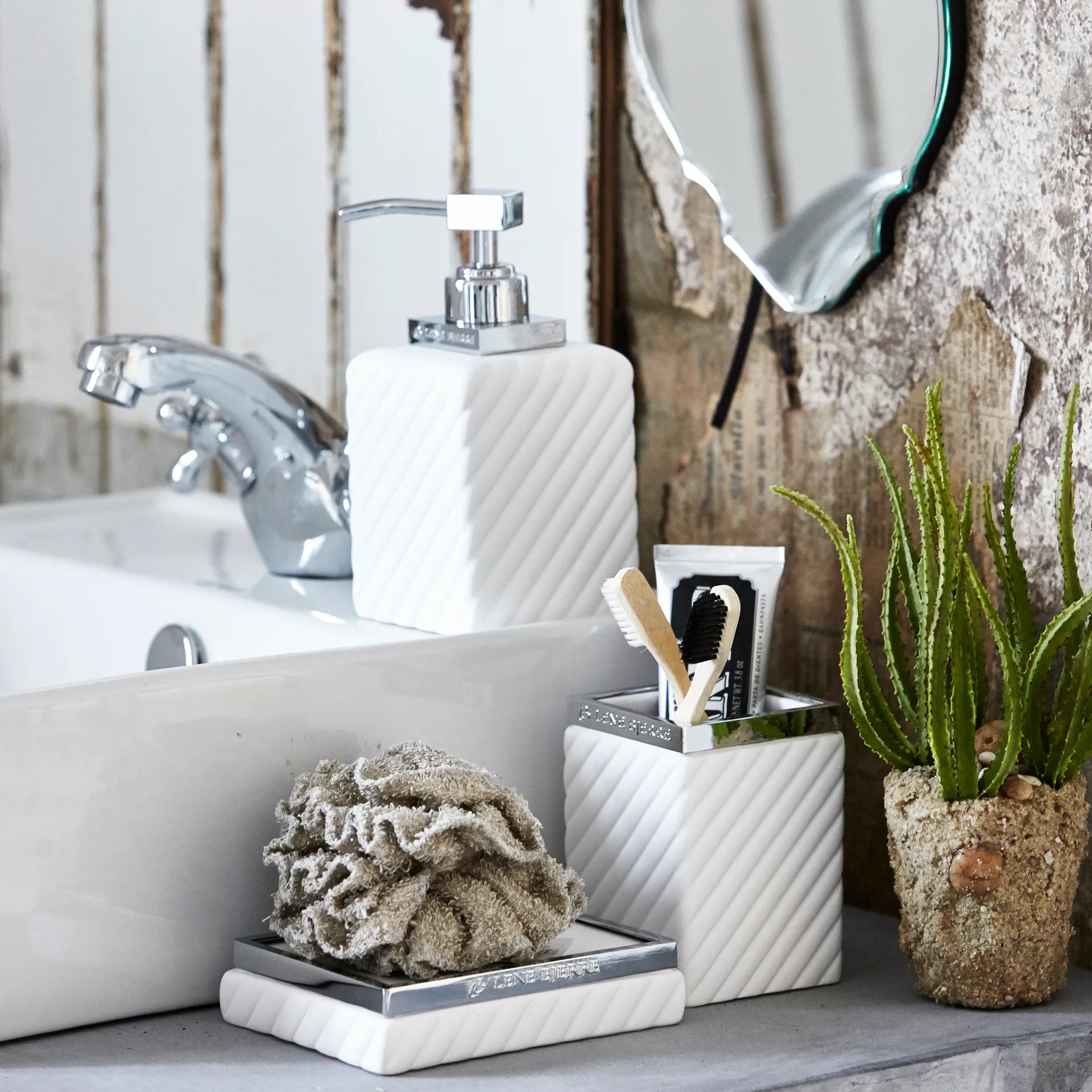 Portia 歯ブラシ マグ, white-silver Lene Bjerre