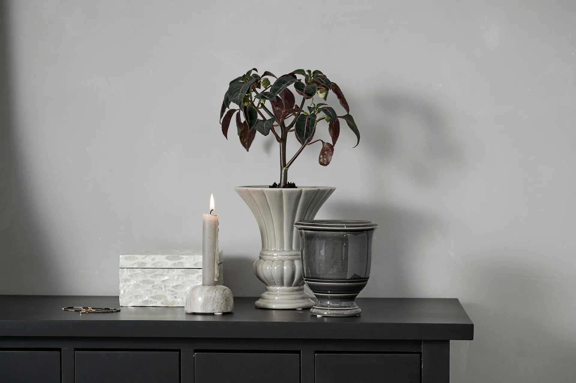 Roselle 植木鉢 Ø13 cm, Dark grey Lene Bjerre